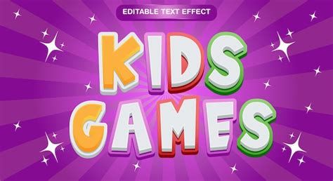 Kinder Spiele Text Effekt Bearbeitbare Cartoon Und Comic Text Stil