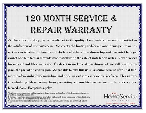 Hvac Labor Warranty Template