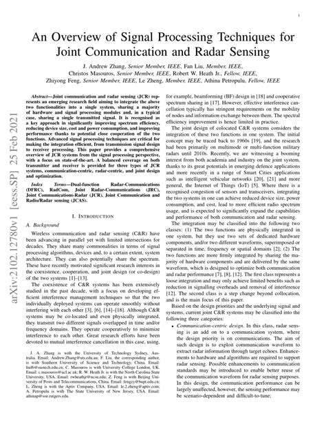 PDF An Overview Of Signal Processing Techniques For Joint