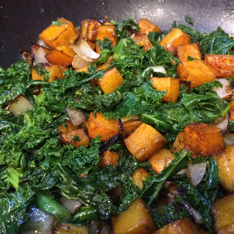 Balsamic Butternut Squash With Kale Recipe