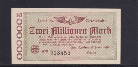 Weimarer Republik Reichsbahn Berlin Millionen Mark Rvm Wz