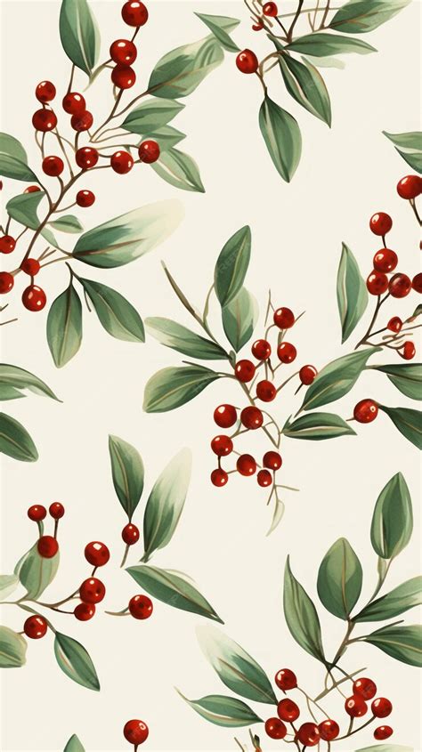 Premium Photo Seamless Candy Canes And Holly Berries Texture Background