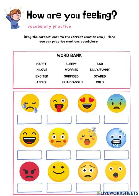 Feeling Vocabulary Interactive Worksheet Live Worksheets Worksheets Library