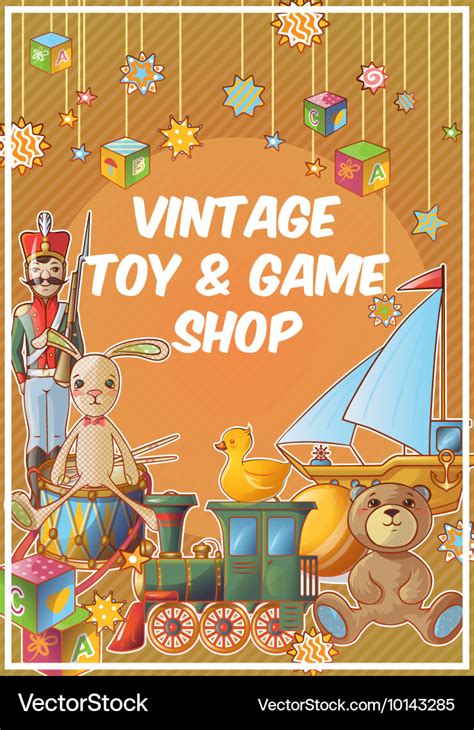 Toys Shop Poster Royalty Free Vector Image Vectorstock