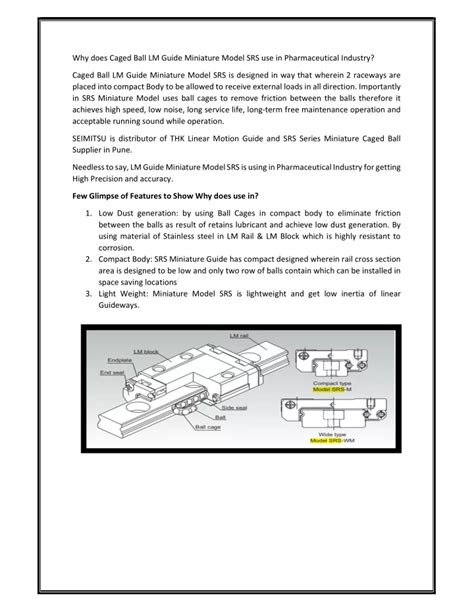 Ppt Why Does Caged Ball Lm Guide Miniature Model Srs Use In