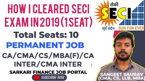 CA CMA CS MBA Finance CA Inter CMA Inter Recruitment In SECI