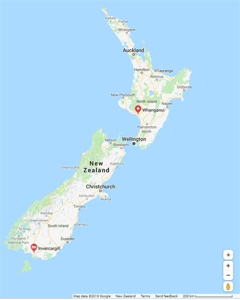 Map of New Zealand showing the case study areas. Source: (Google Maps ...