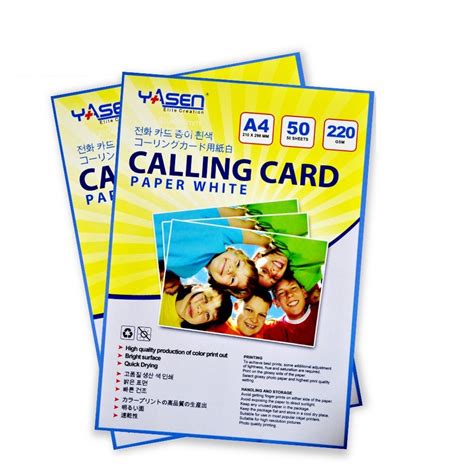 YASEN A4 Size Calling Card Paper Matte 220gsm 250gsm Double Sided