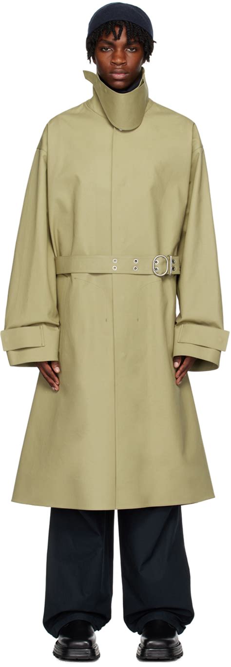 Jil Sander Green Belted Trench Coat Jil Sander