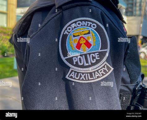 Close Up Of Toronto Police Officer S Badge On The Uniform Toronto