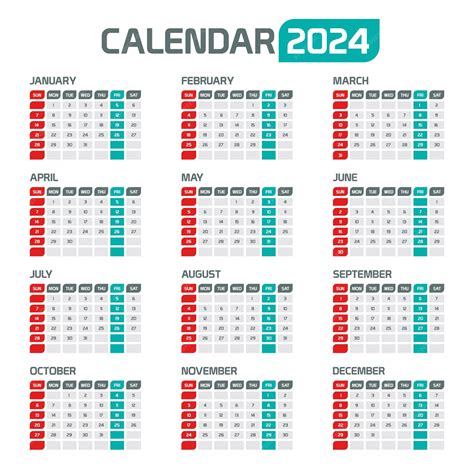 Premium Vector Free Vector Printable Monthly Schedule Calendar 2024