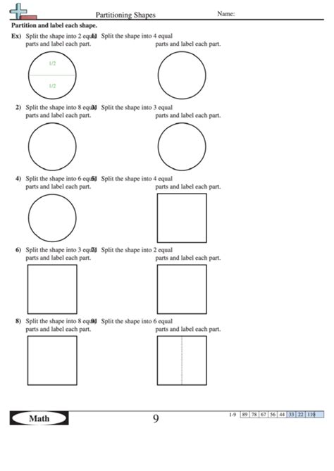 Partitioning Shapes Worksheet With Answer Key Printable Pdf Download