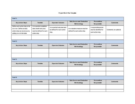 project work plan  word template
