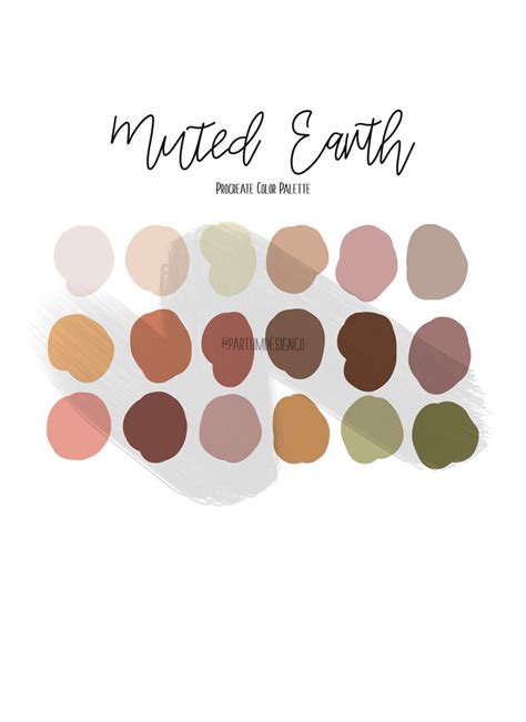 Muted Earth Procreate Color Palette Procreate Color Palette Etsy