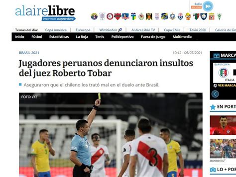 Selección Peruana Reacción De La Prensa Chilena Tras Queja De Perú Al árbitro Roberto Tobar En