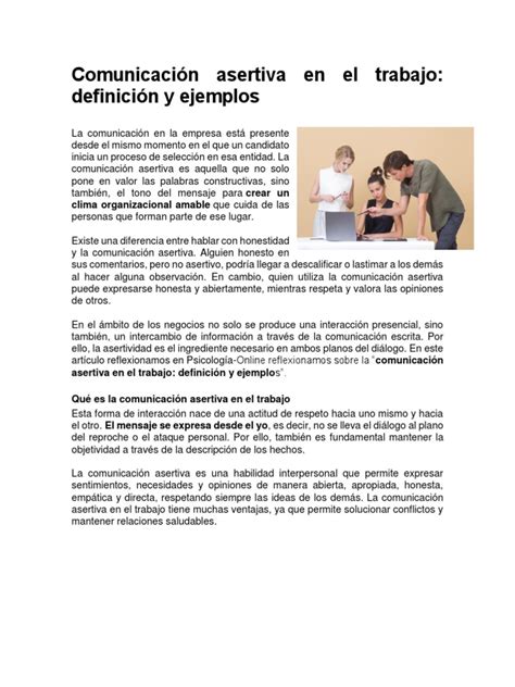 Comunicacion Asertiva Ejemplos