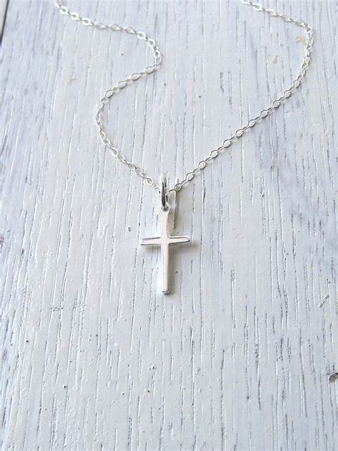 Baby Cross Necklace Sterling Silver Cross Toddler Baby Infant Etsy