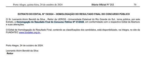 Concurso Uergs Resultado Final Homologado Confira