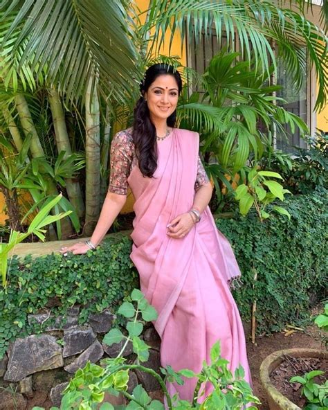 Gulmohar Fame Simran Rishi Bagga In Dusky Pink Solid Saree With Printed Blouse K4 Fashion