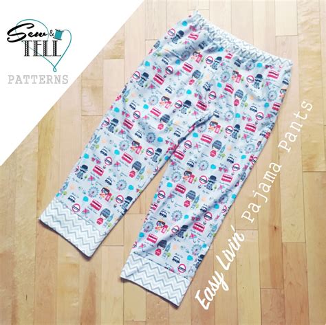 Easy Livin Adult Pajama Pants Pdf Pattern Easy Sewing Digital Download