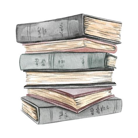 Premium Vector Watercolor Stack Of Books