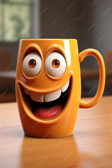 Premium Photo | A mug with a face on it