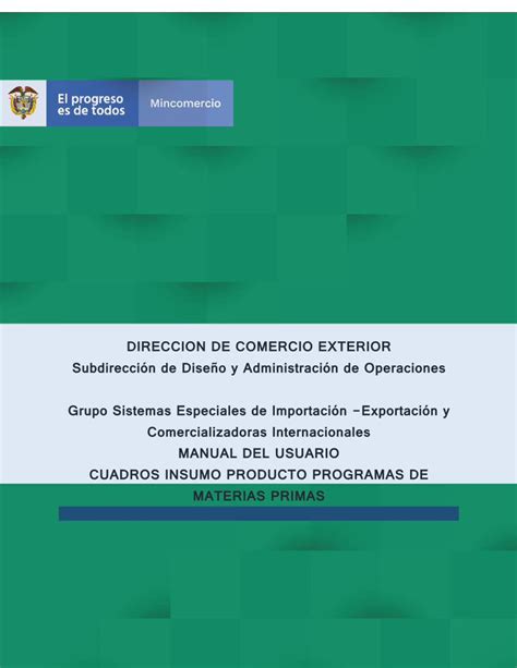 Pdf Direccion De Comercio Exterior Subdirección De Diseño Y Administración De · 2019 11 13