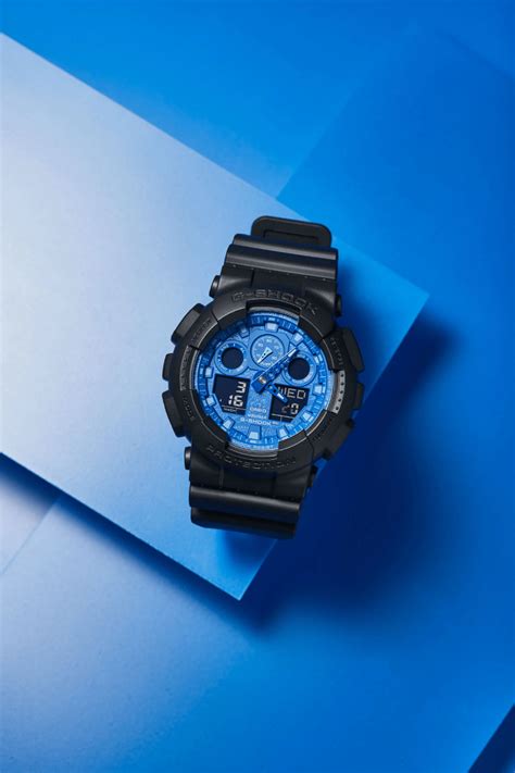 G Shock Analog Digital Paisley Blue Bandana Dial Mens Watch Ga100bp 1 Time Machine Plus