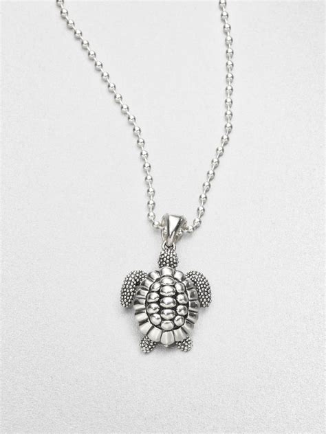 Lagos Sterling Silver Turtle Pendant Necklace In Metallic Lyst