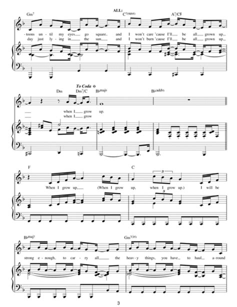 When I Grow Up From Matilda The Musical By Tim Minchin Piano Vocal Digital Sheet Music