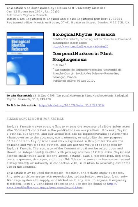 PDF Temporal Markers In Plant Morphogenesis DOKUMEN TIPS