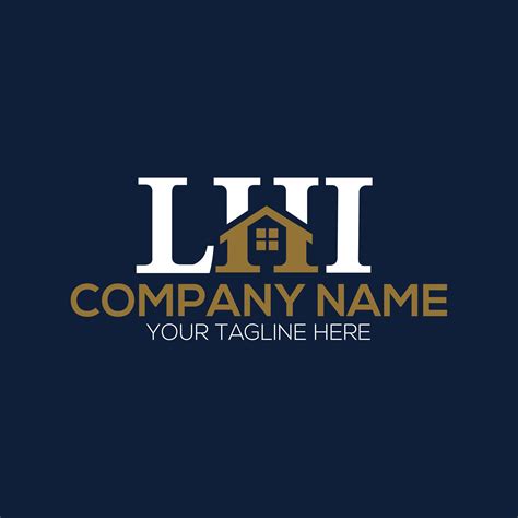 LHI house logo, letter logo. LHI blue image on White background and ...