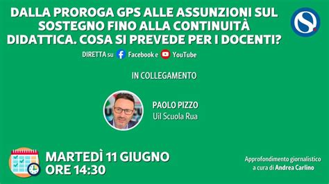 Dalla Proroga Gps Alle Assunzioni Sul Sostegno Fino Alla Continuit