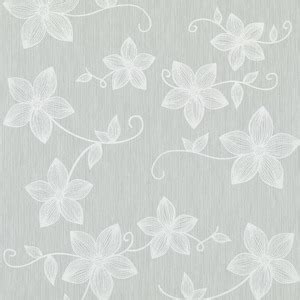 Papel de Parede Vinílico Folhas e Flores Cinza 52cmx10m Leroy Merlin