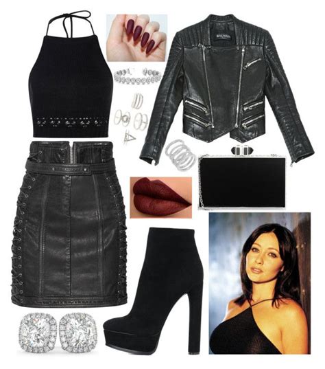 "Prue Halliwell" by insired on Polyvore featuring Balmain, Boohoo, Judith Leiber, Casadei ...