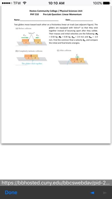 Solved Two Gliders Move Toward Each Other On A Frictionless Chegg