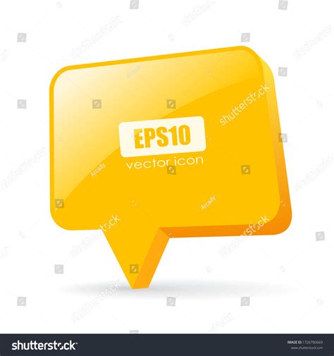 Yellow Glass Speech Bubble Vector Illustration Stock Vector Royalty