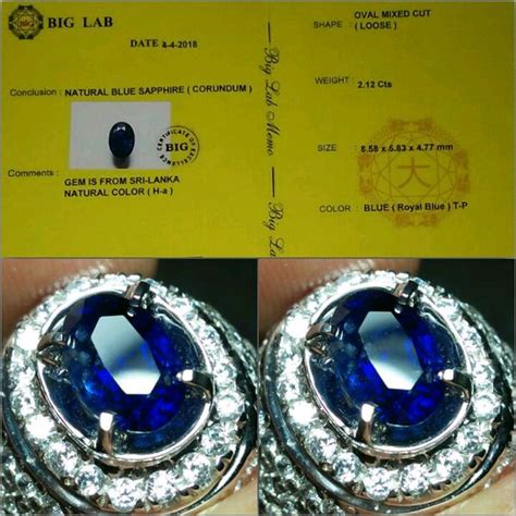 Jual Natural Royal Blue Sapphire Srilanka Crt Hq Vivid Royal Blue