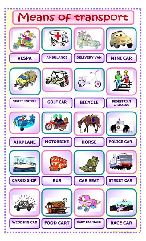 Means Of Transport Worksheet Free Esl Printable Worksheets Made By