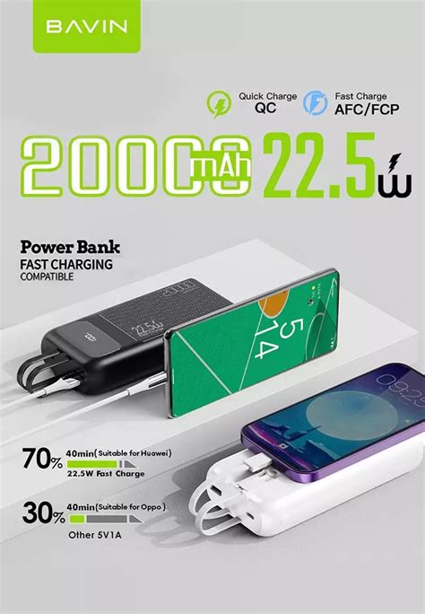 Buy BAVIN BAVIN PC007 20000mAh Fast Charging 22 5W Power Bank Built In