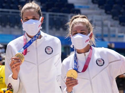 April Ross And Alix Klineman Of The Us Win Gold In Womens Beach Volleyball