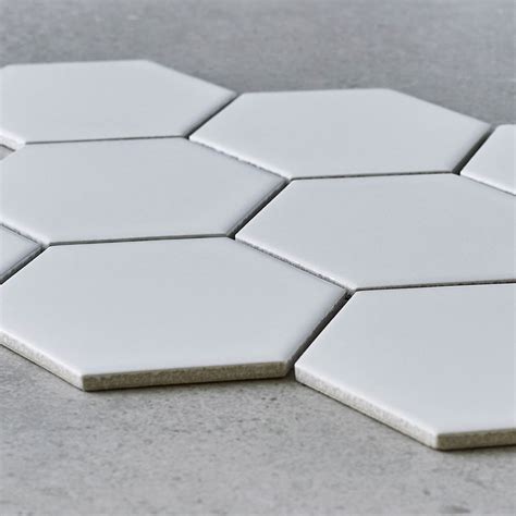 Big Hexa Matte White Fika Mosaicos