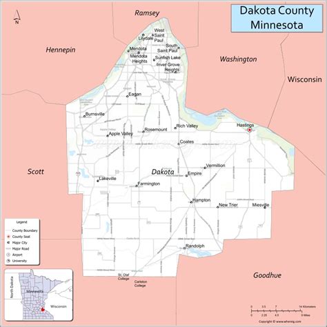 Dakota County Map Minnesota Where Is Located Cities Population