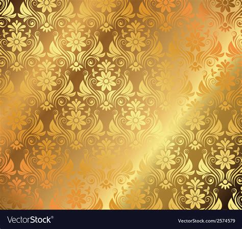 Golden background with floral ornaments Royalty Free Vector