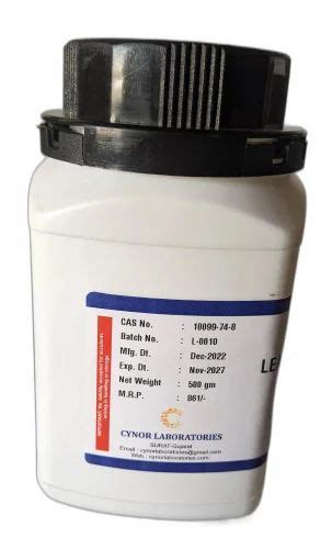 Lab Grade Lead Acetate Trihydrate 99 Extra Pure 500 Gm At Rs 1800kg