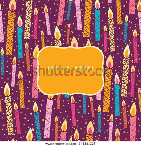 Vector Colorful Birthday Candles Frame Seamless Stock Vector Royalty