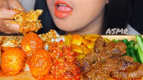 Asmr Rendang Sapi Telur Mukbang Indonesia Asmr Asmrsounds