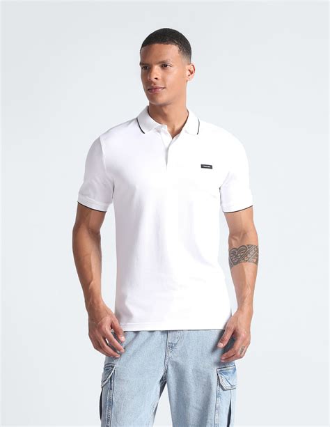 Buy Calvin Klein Stretch Pique Tipped Polo Shirt