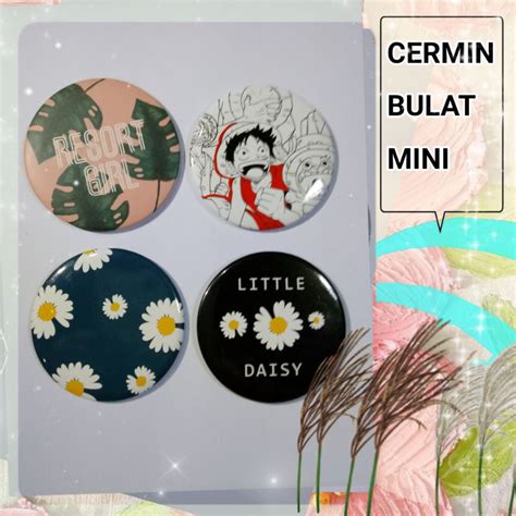 Jual Cermin Bulat Mini Kaca Kecil Travelling Shopee Indonesia