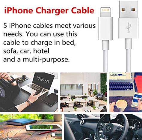 Lightning Charger Cable Iphone Charger Cable Pack Ft Usb Fast